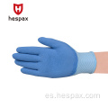 Hespax 13 Guantes de trabajo de látex de espuma de nylon degauge al aire libre